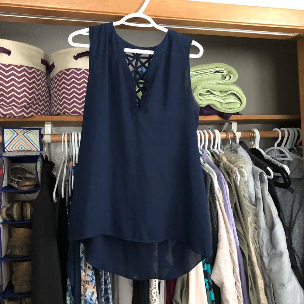 Navy blue sleeveless top